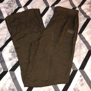 Brown Wide Leg Linen Look Beach Trousers